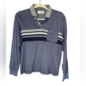 Crocodile Men’s Medium Navy Long-Sleeve Polo Shirt, Japan Made